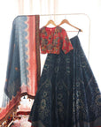 Sitara Red & Blue Lehenga Set