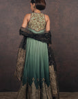 Sage - Emerald Ombre Anarkali Set | Muraqqa
