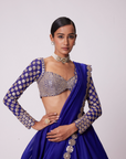 Persian Blue Hand Embroidered Lehenga Set - Ready to Ship