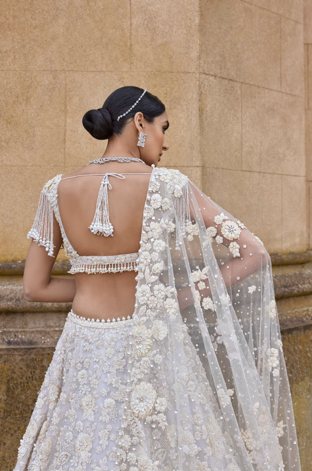 Ivory Three-Dimensional Lehenga Set 4