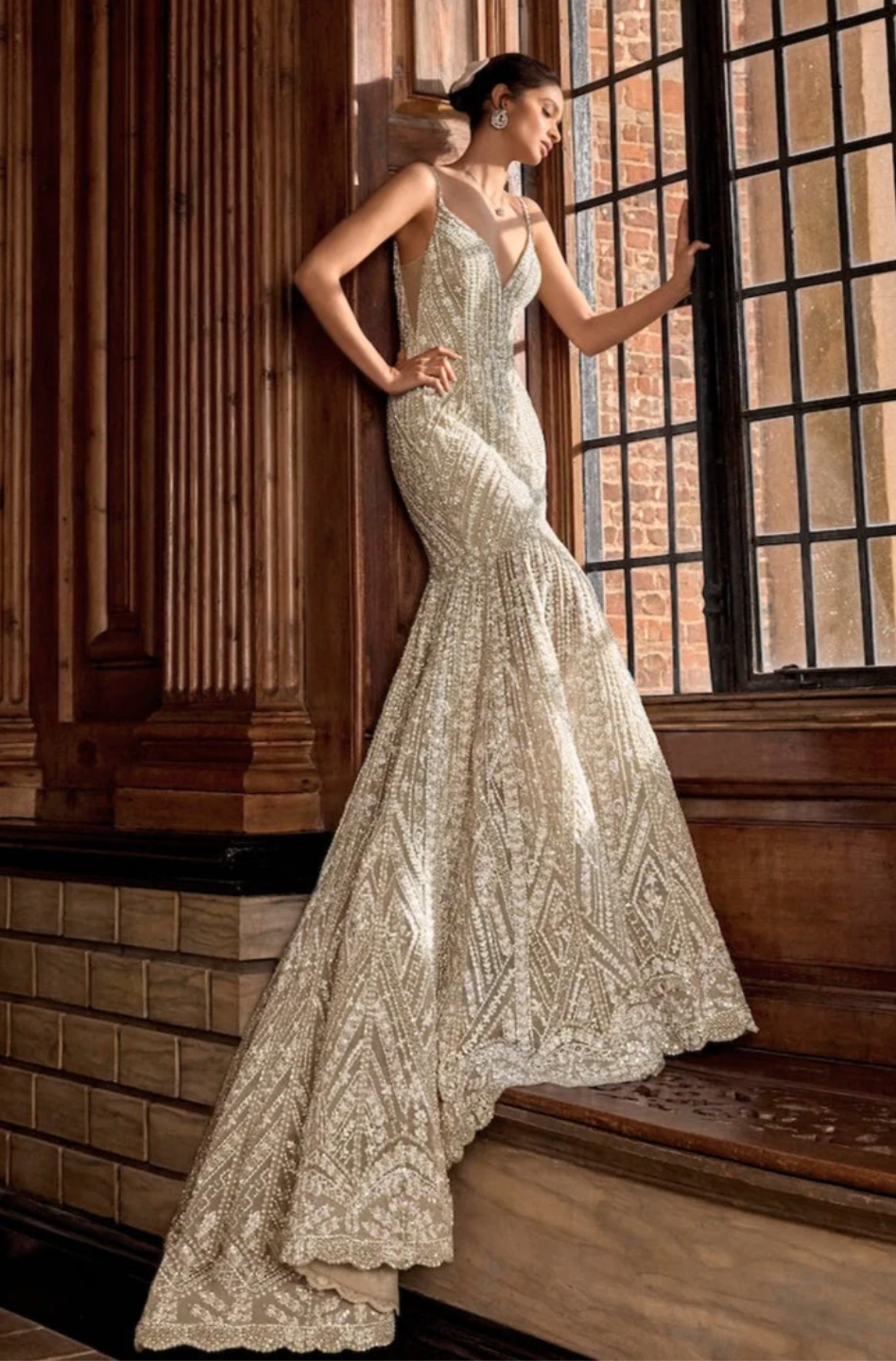 Champagne Sequin Gown 1
