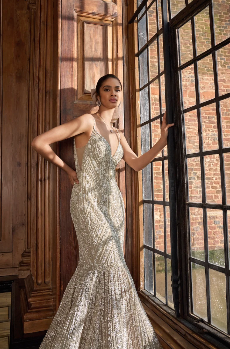 Champagne Sequin Gown 4