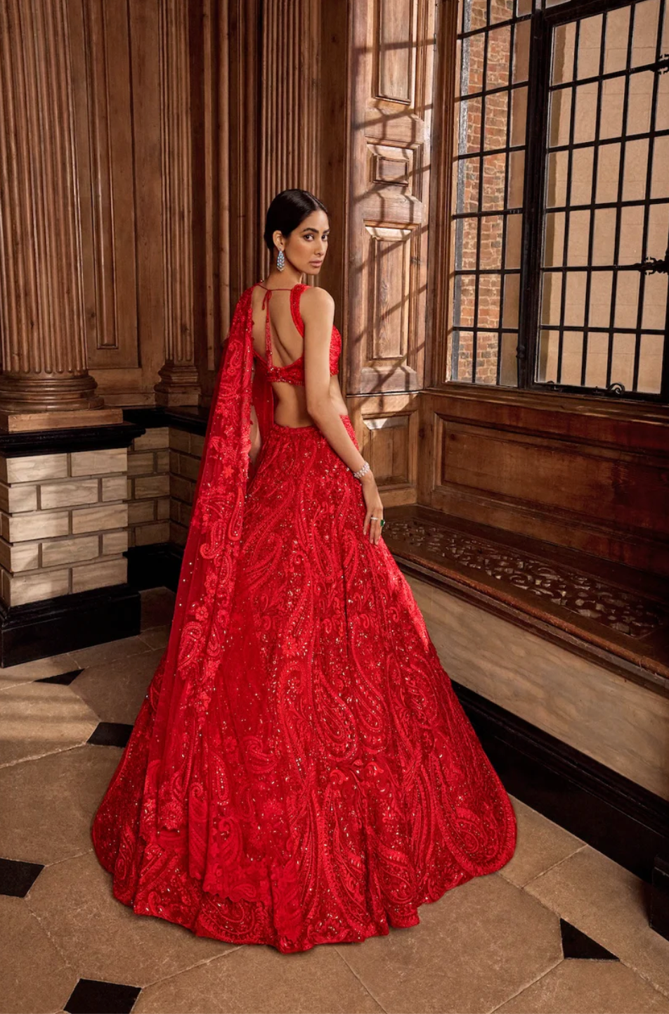 Red Paisley Lehenga Set 2