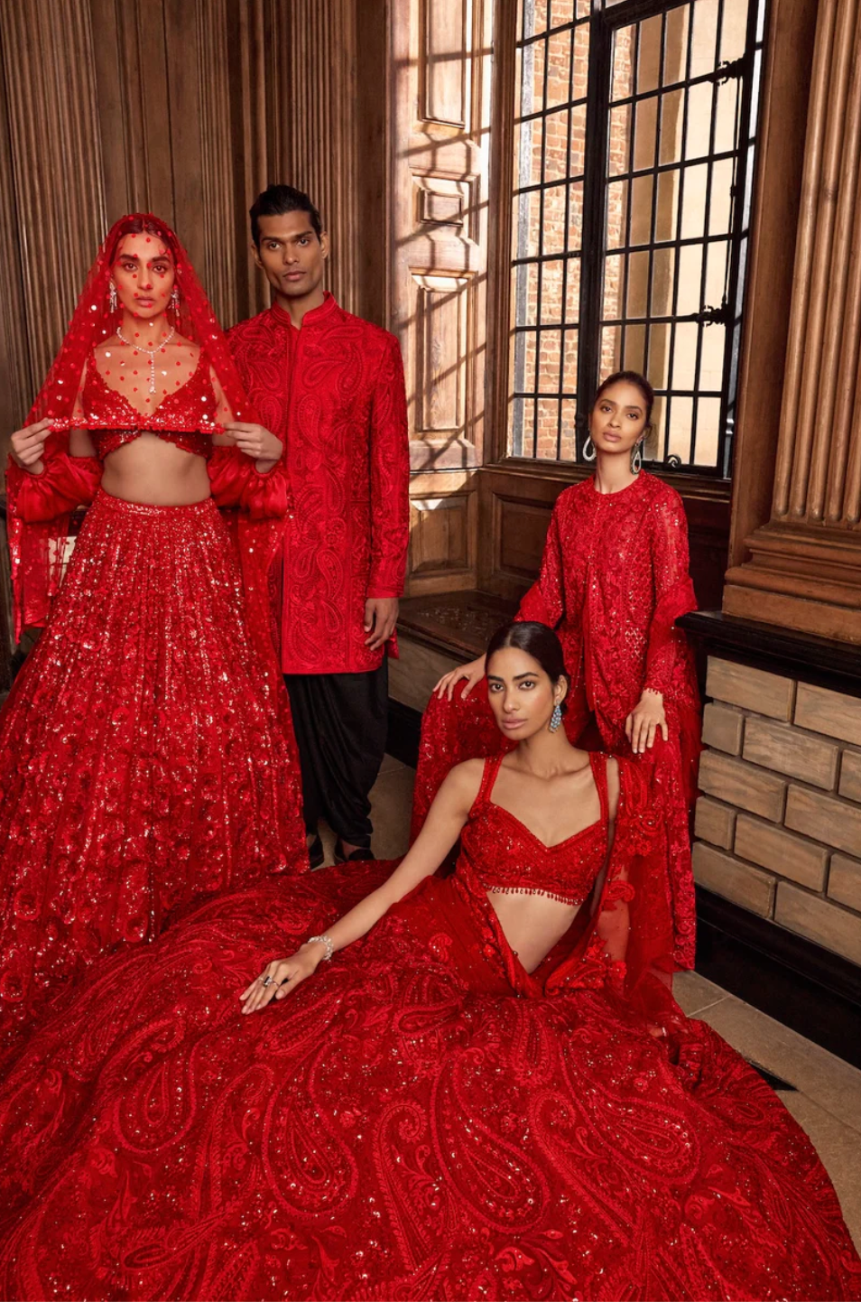 Red Paisley Lehenga Set 3