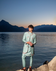 Blue Felicia Contemporary Jacket Set