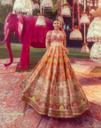 Orange Madhaniya Lehenga