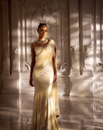 Ivory Drape Saree - Ready to Ship