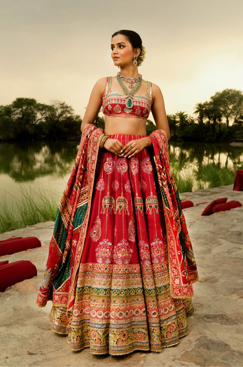 Red Banno Lehenga Set