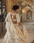 Ivory Gold Three-Dimensional Lehenga Set - Ready to Ship