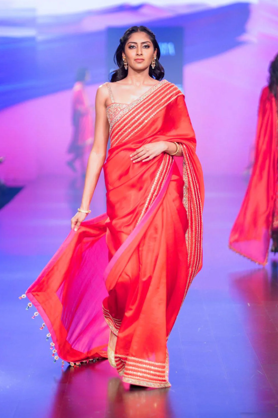 Surkh Laal Hand Embroidered Saree - Ready to Ship