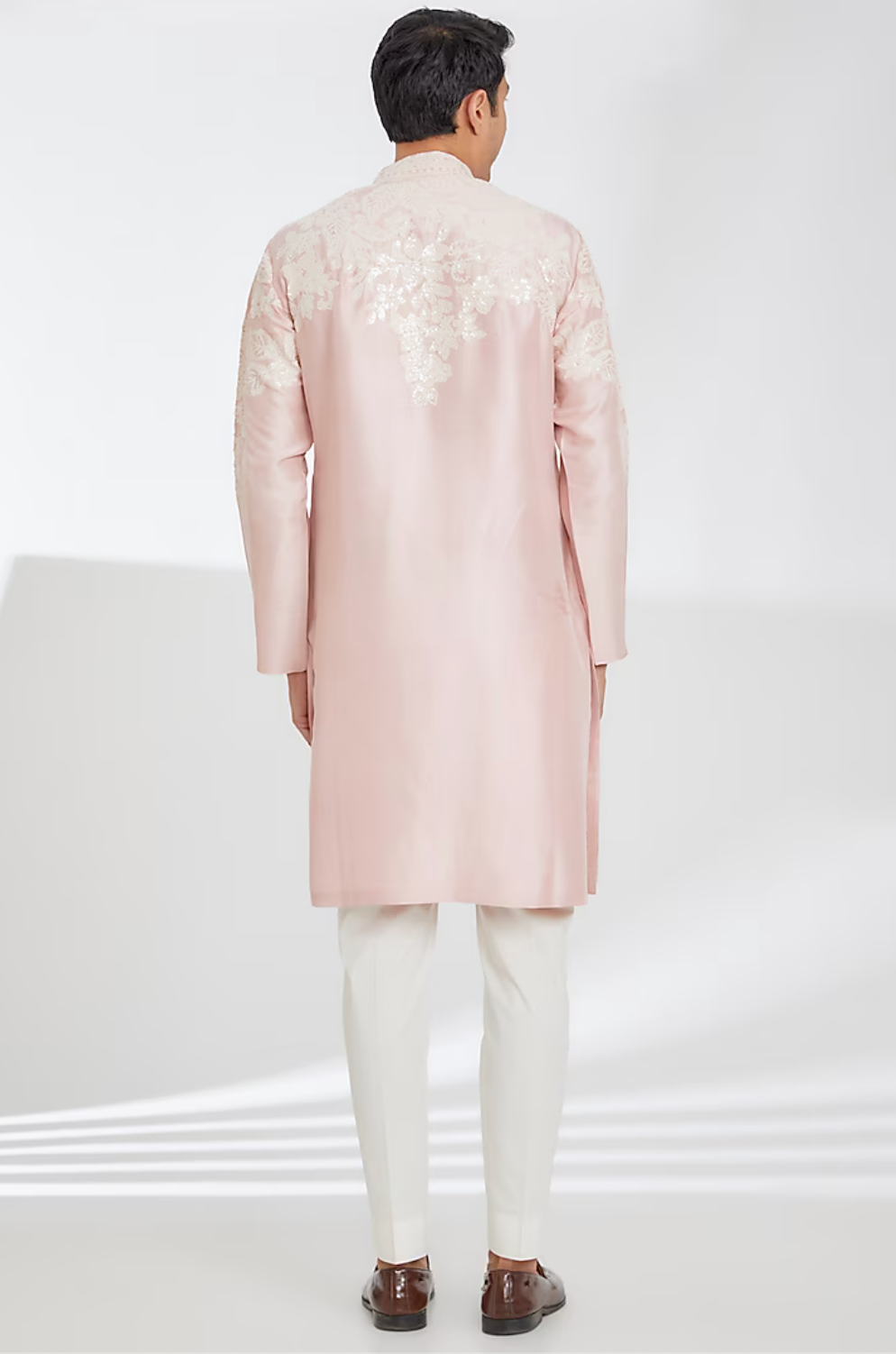 Rose Pink Silk Embroidered Kurta Set - Ready to Ship