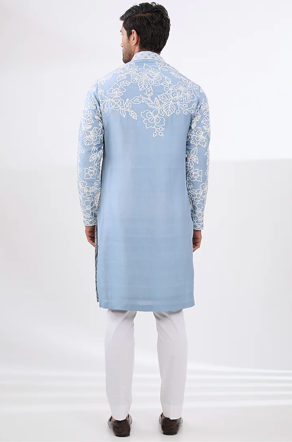 Blue Silk Dori Embroidered Kurta Set - Ready to Ship