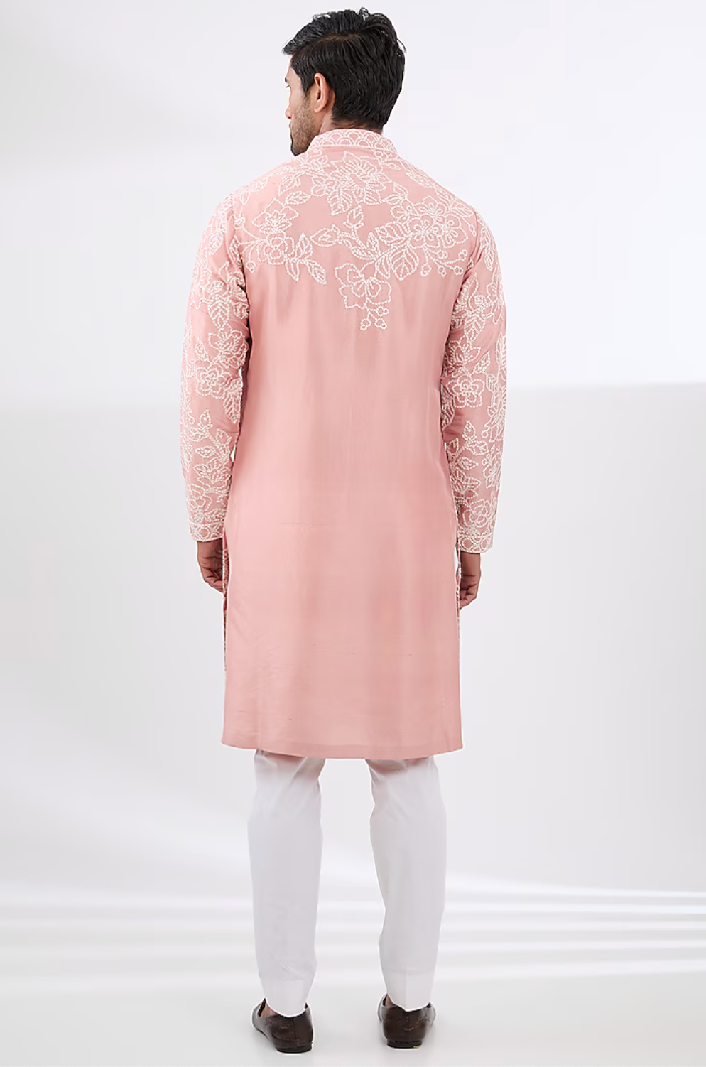 Pink Silk Dori Embroidered Kurta Set - Ready to Ship