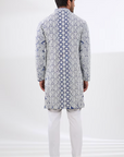Blue Silk Embroidered Kurta Set - Ready to Ship