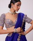 Persian Blue Hand Embroidered Lehenga Set