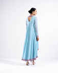 Ice Blue Asymmetrical Kurta Set
