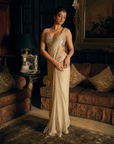 Silver Mirror work Jacket Saree 1