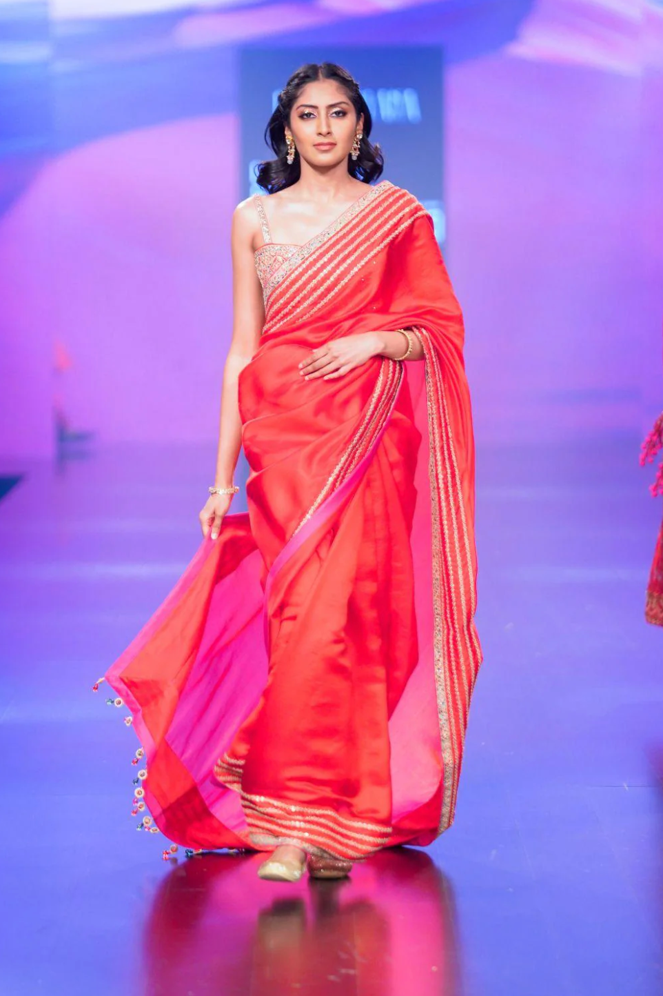 Surkh Laal Hand Embroidered Saree - Ready to Ship