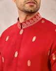 Red Haaath Phool Kurta