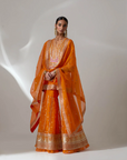 Orange Sharara Set with Hand Embroidery - Ready to Ship