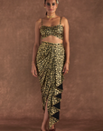 Black Berrybloom Drape Skirt Set - Ready to Ship