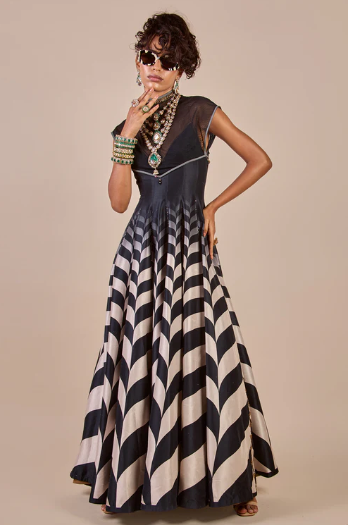 Chevron Anarkali Set