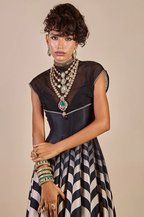 Chevron Anarkali Set
