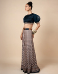 Midnight Blue and Nugrey Sharara Set