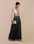 Linear Chevron Sharara Set