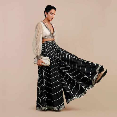 Linear Chevron Sharara Set