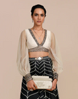 Linear Chevron Sharara Set
