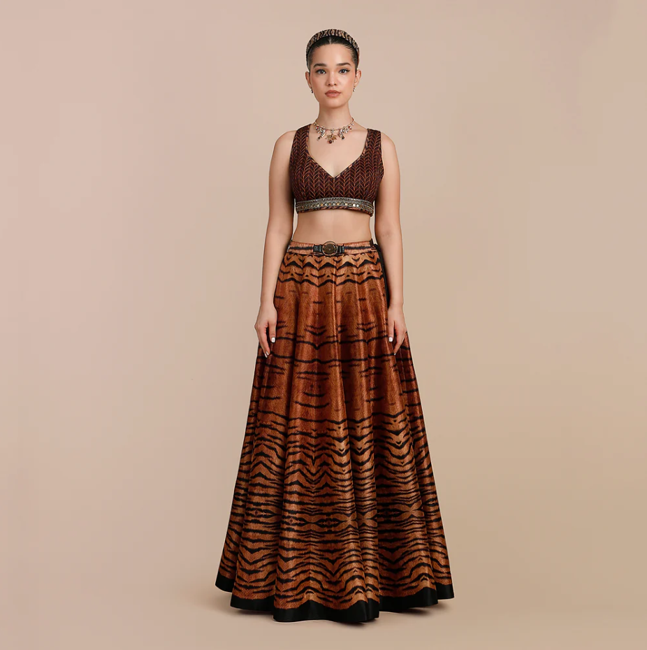 Tiger Print Skirt Set