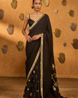 Black Wishdrop Gota Saree