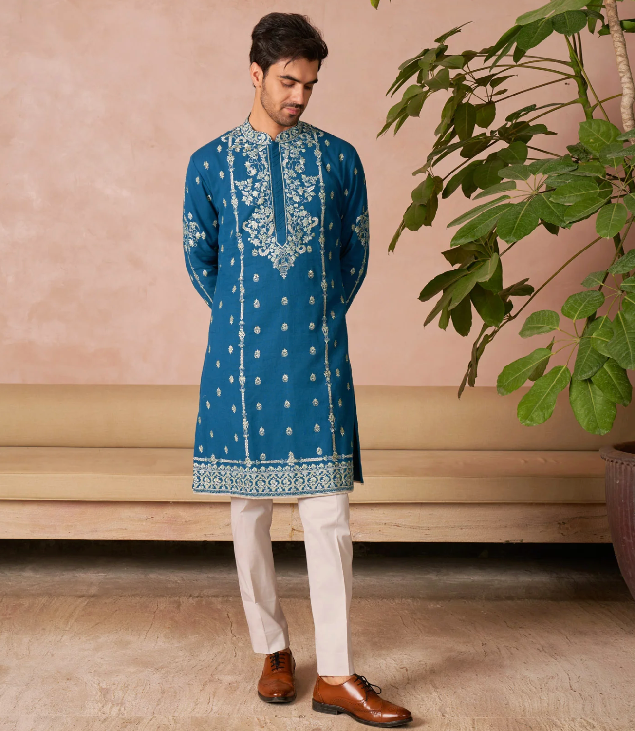Teal Blue Kurta Set - Ready to Ship