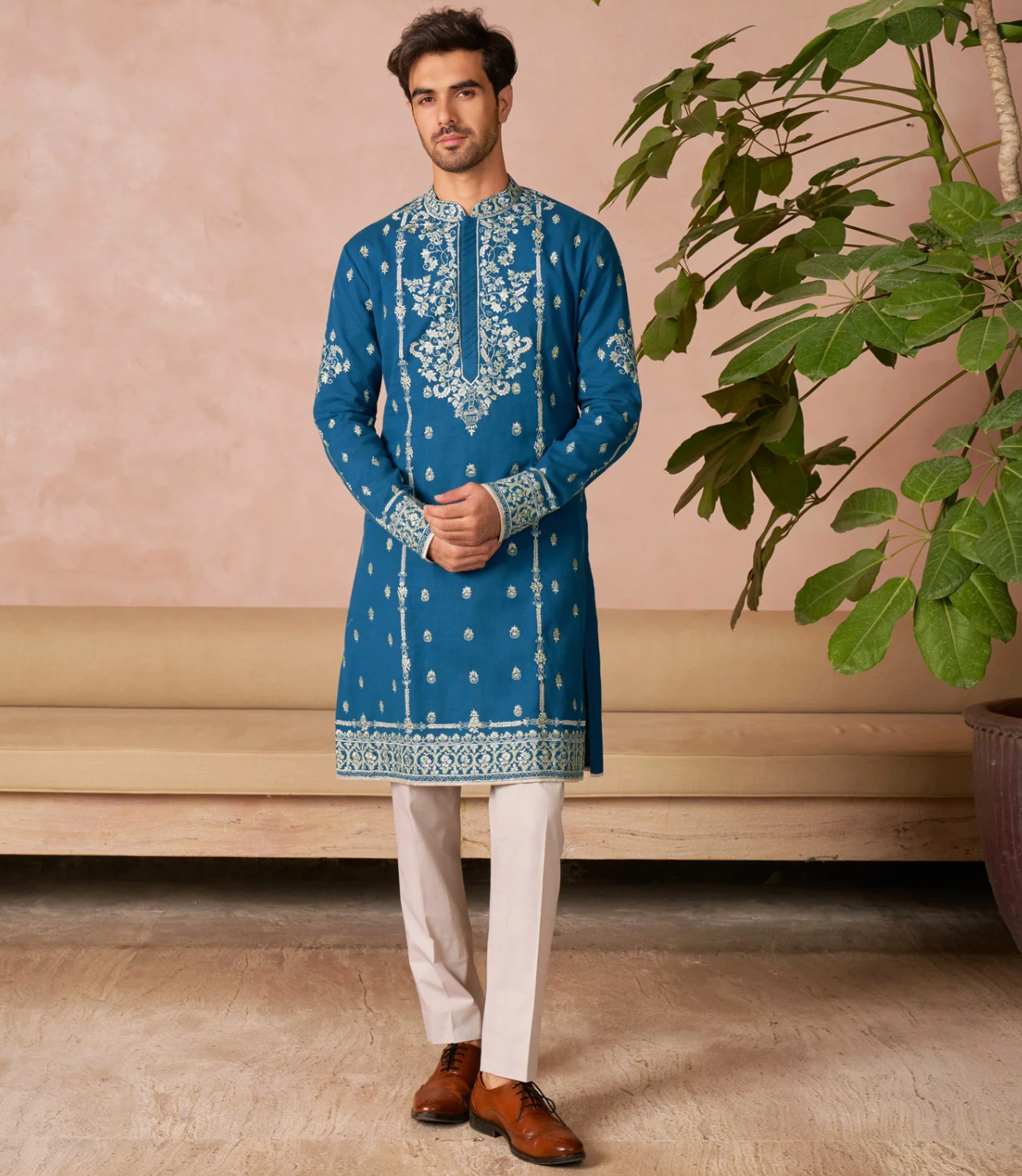 Teal Blue Kurta Set - Ready to Ship