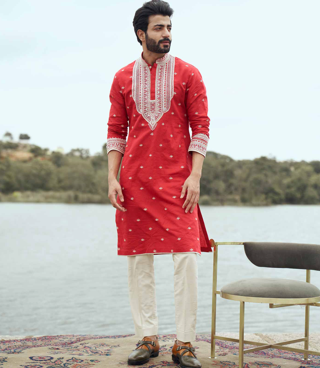 Lotus Booti Kurta Set - Ready to Ship