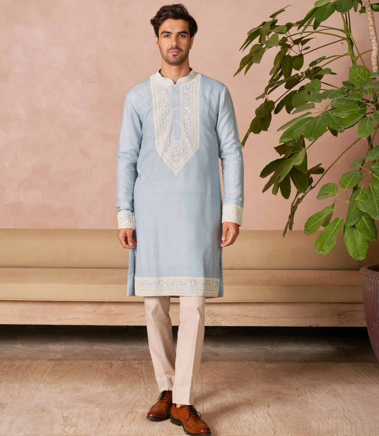 Aqua Blue Kurta Set - Ready to Ship