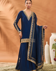 Blue Trikone Sharara Set - Ready to Ship