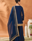 Blue Trikone Sharara Set - Ready to Ship