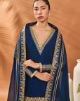 Blue Trikone Sharara Set - Ready to Ship