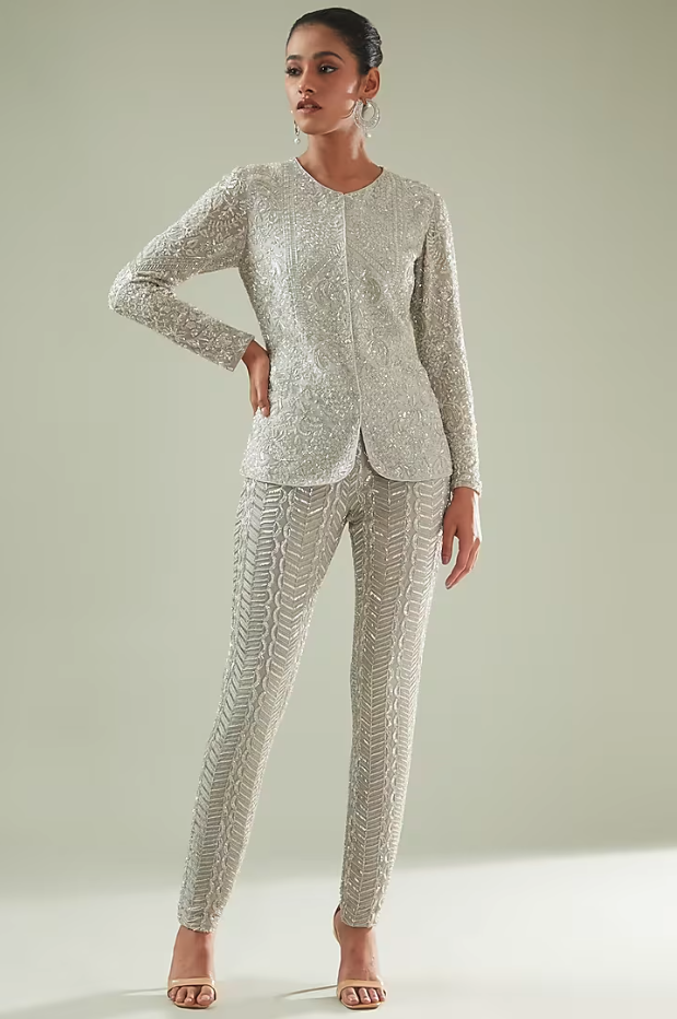 Embellished Jacket with Pant - Ready to Ship