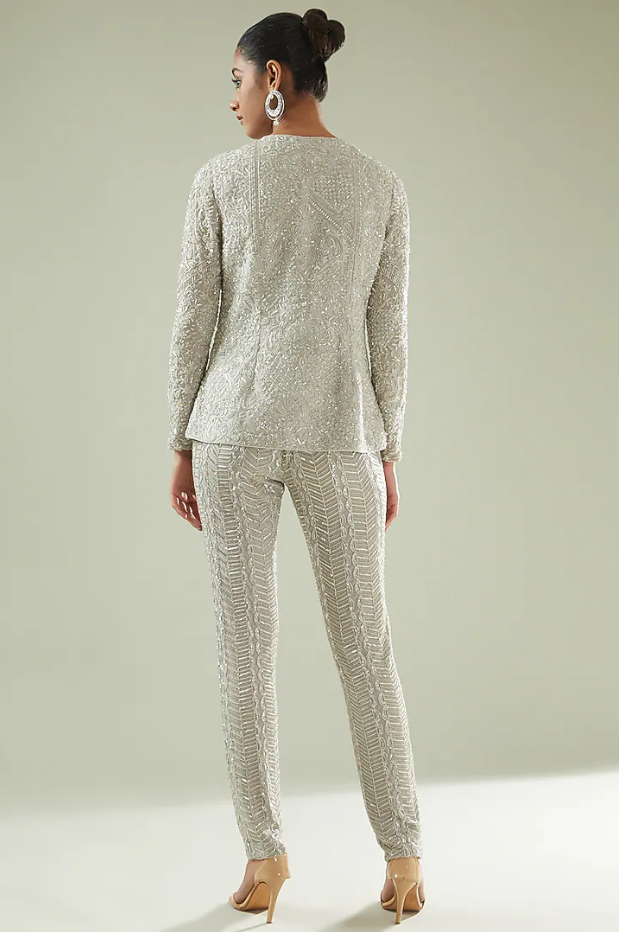 Embellished Jacket with Pant - Ready to Ship