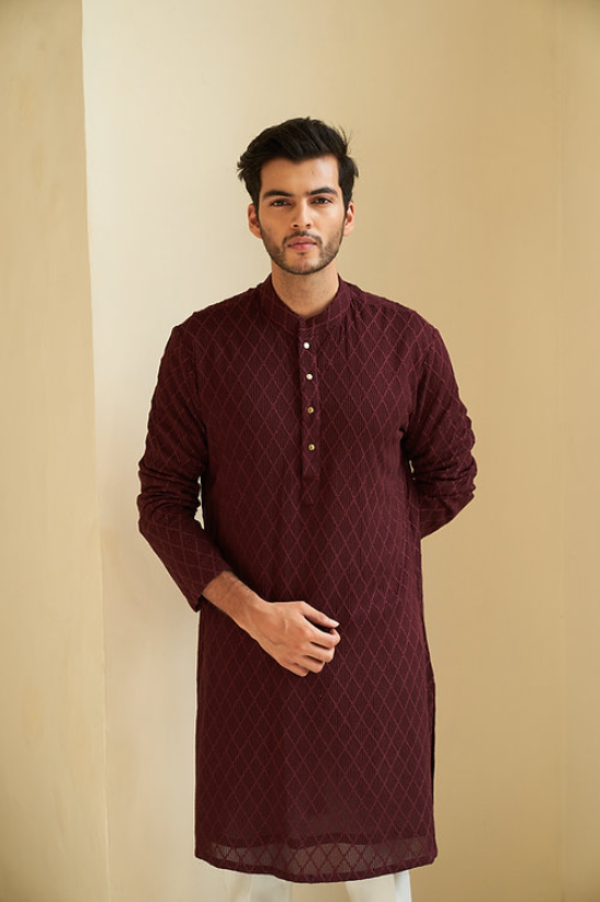 Ox Blood Kurta Set - Ready to Ship