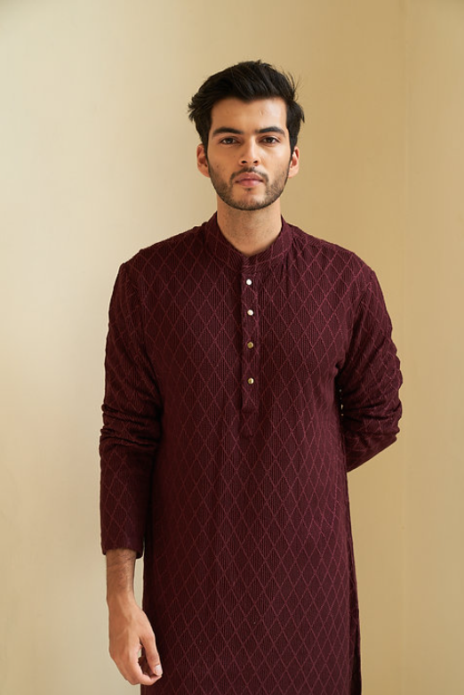 Ox Blood Kurta Set - Ready to Ship