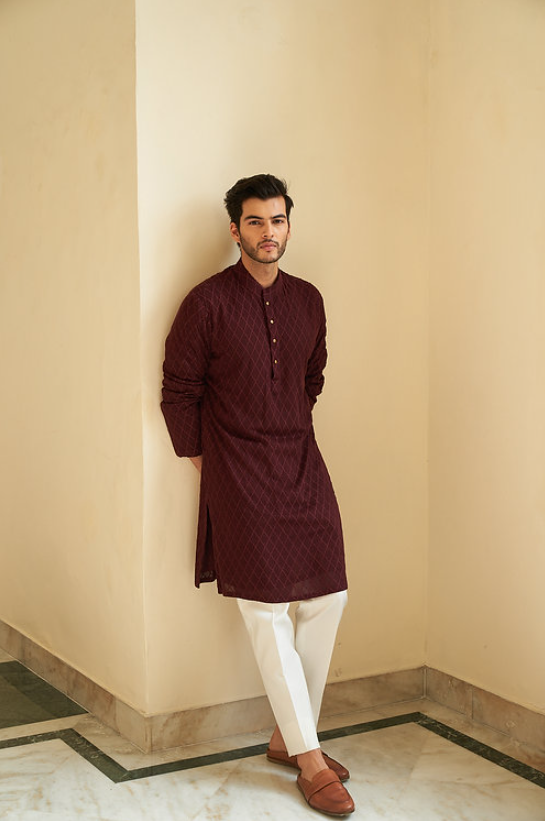 Ox Blood Kurta Set - Ready to Ship