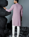 Lavender Georgette Resham Embroidered Kurta Set - Ready to Ship