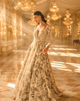 Slate Grey Floral Gown