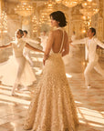 Nude Halter Neck Gown