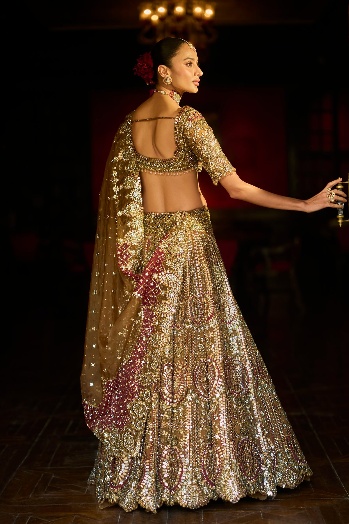 Applique Mirror Work Lehenga Set