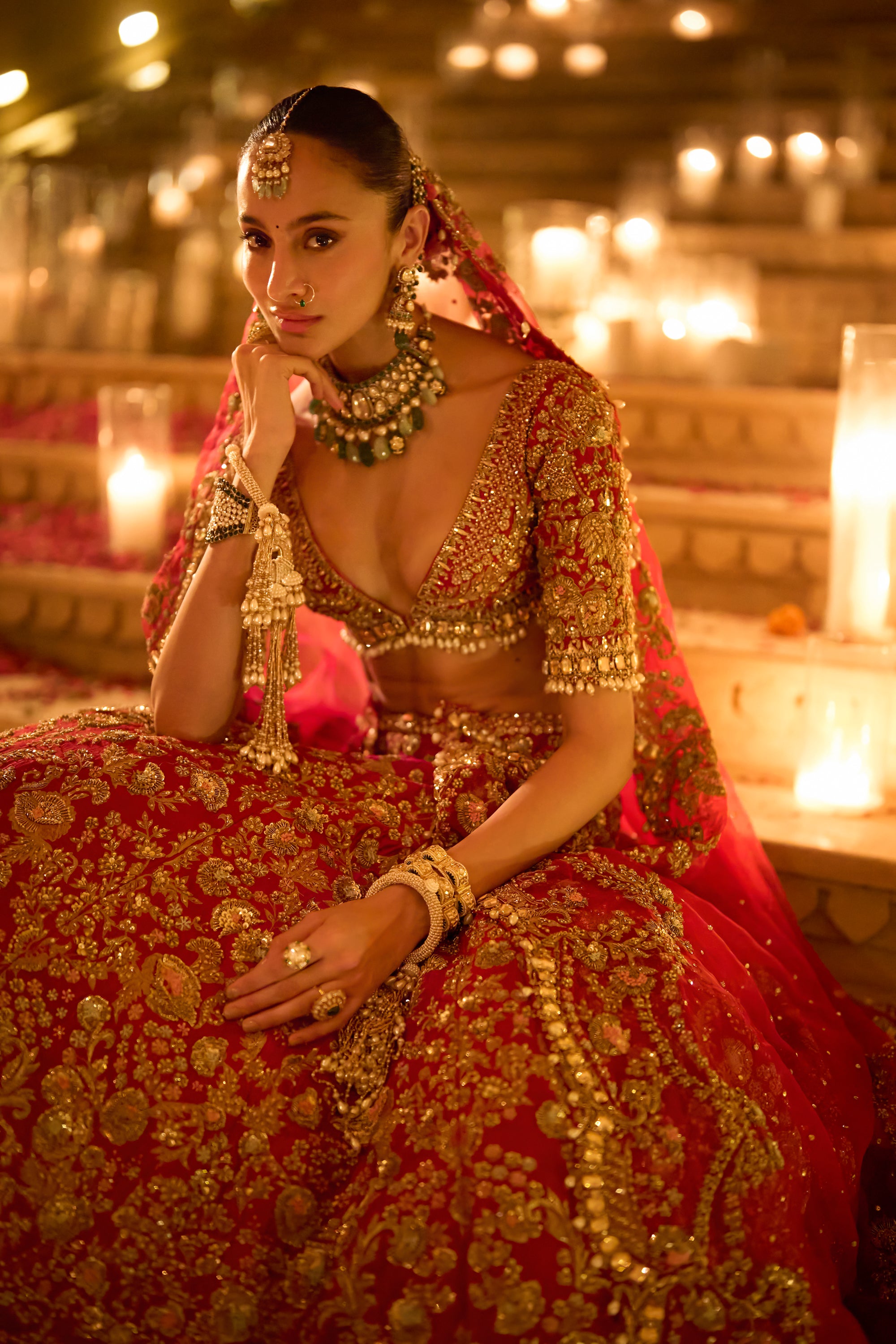 Red Zardosi Lehenga Set